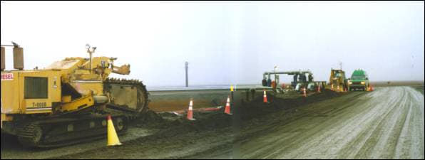 view of trencher and road