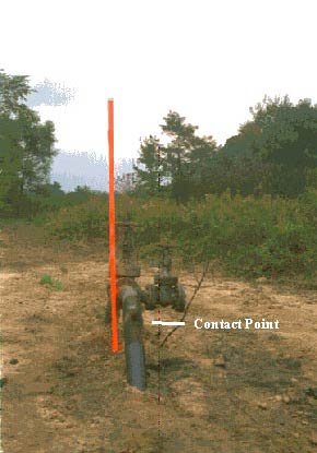 photo of the aboveground valve showing point of contact with tractor