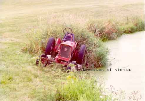 photo of the tractor near the water