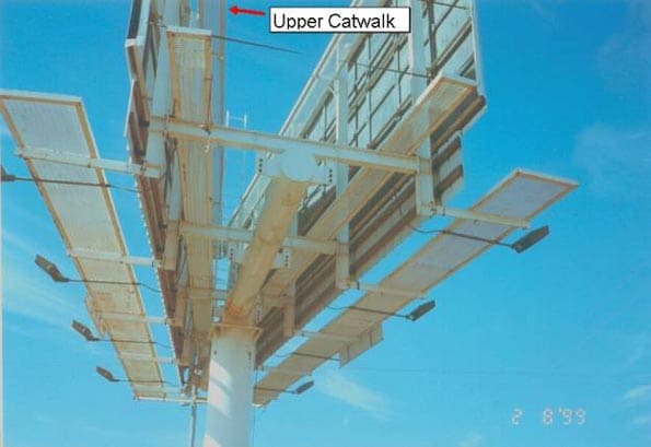 image of the  billboard structure - arrow indicates catwalk