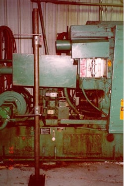 horizontal  injection molding machine with machine guards in place