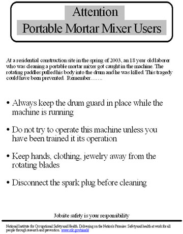 Job safety poster containing worker safety information