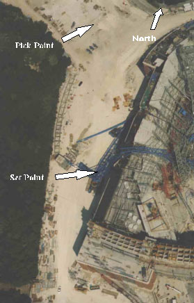 travel route from pick point to set point