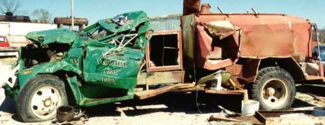Front page photo.  Photograph of the recovered truck involved in this incident.