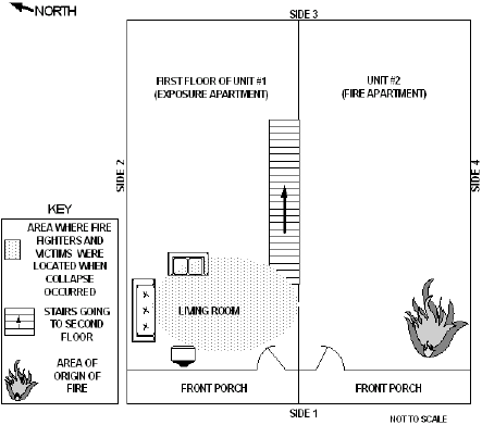 Diagram 2. Aerial view of first floor of incident site
