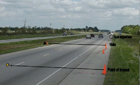 Photo 1. Interstate eastbound lanes where victim was struck