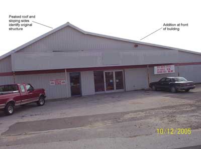 Photo 1. Photo taken four months prior to the incident. Front of the building and the awning over the entranceway.
