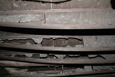 damaged webbing of the I-joists
