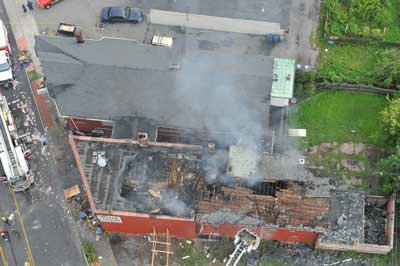 Aerial view of incident scene