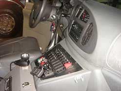 controls on the dash of the ambulance