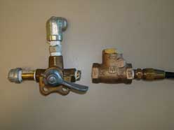 check valve and shut-off valve