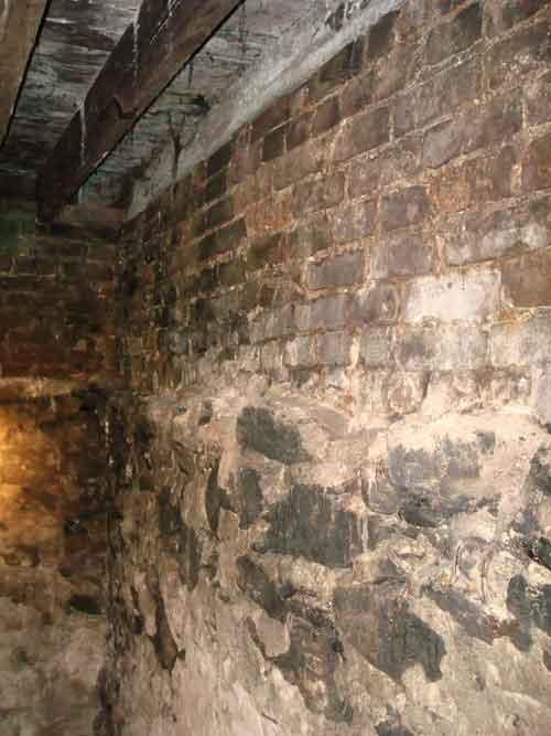 basement wall of adjacent structure