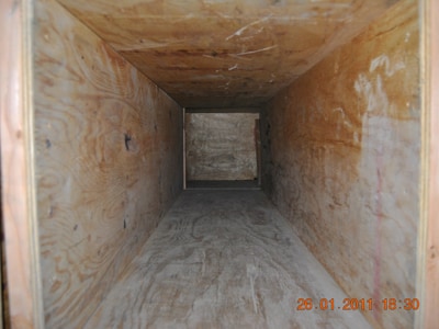Interior of the maze tunnel measuring 2 feet by 2 feet