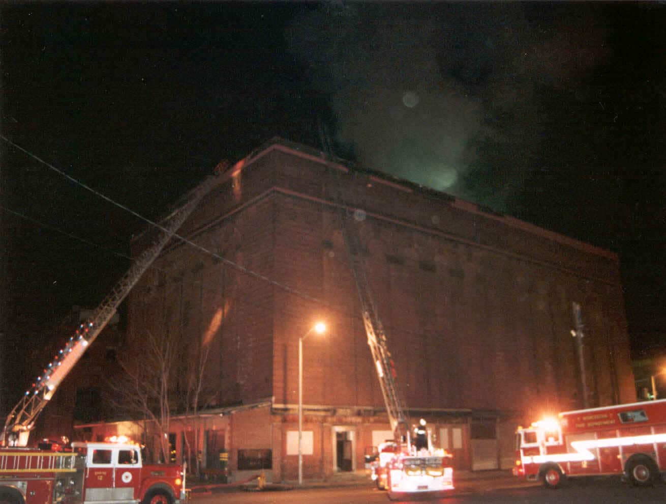 Cold-Storage and Warehouse Building Shortly After First Alarm - 1825 Hours