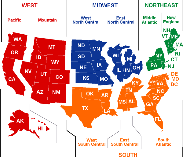 United States Map Regions