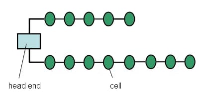 Figure 2-14. A leaky feeder system using a tree topology.