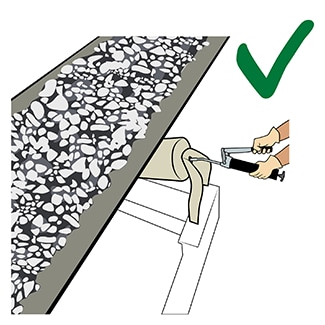 Illustration of ore on a stopped conveyor belt with a roller being lubricated, with a green check mark in the corner of the image used to represent this activity as a good maintenance practice that will help protect worker hearing.
