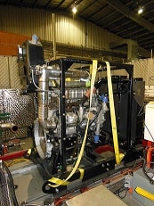Tier 4 diesel engine on instrumented test stand.