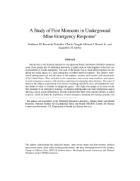 Image of publication A Study of First Moments in Underground Mine Emergency Response