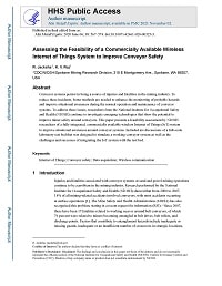 First page of Assessing the Feasibility of a Commercially Available Wireless Internet of Things System to Improve Conveyor Safety