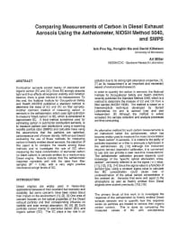 Image of publication Comparing Measurements of Carbon in Diesel Exhaust Aerosols Using the Aethalometer, NIOSH Method 5040, and SMPS