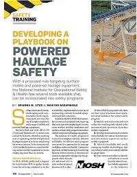 First page of Developing a Playbook on Powered Haulage Safety
