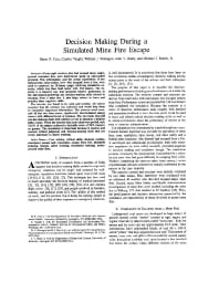 Image of publication Decision Making During a Simulated Mine Fire Escape