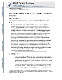First page of Experimental Methods to Reduce Noise Generated by Haul Trucks and LHDs