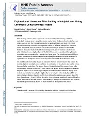 First page of Exploration of Limestone Pillar Stability in Multiple-level Mining Conditions Using Numerical Models