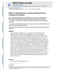 First page of Effects of Light Spectrum on Luminance Measurements in Underground Coal Mines