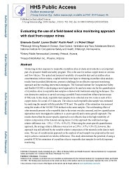 First page of Evaluating the Use of a Field-based Silica Monitoring Approach with Dust from Copper Mines