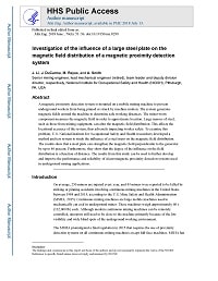 First page of Investigation of the Influence of a Large Steel Plate on the Magnetic Field Distribution of a Magnetic Proximity Detection System