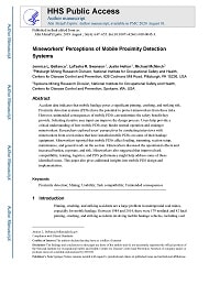 First page of Mineworkers' Perceptions of Mobile Proximity Detection Systems