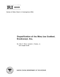 Image of publication Degasification of the Mary Lee Coalbed, Brookwood, Ala