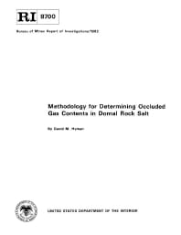 Image of publication Methodology for Determining Occluded Gas Contents in Domal Rock Salt