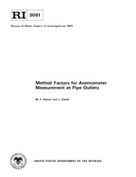 Image of publication Method Factors for Anemometer Measurement at Pipe Outlets