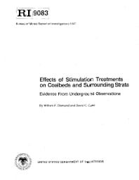 Image of publication Effects of Stimulation Treatments on Coalbeds and Surrounding Strata: Evidence from Underground Observations