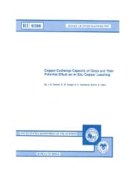 Image of publication Copper Exchange Capacity of Clays and Their Potential Effect on In Situ Copper Leaching