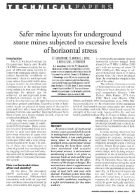Image of publication Safer Mine Layouts for Underground Stone Mines Subjected to Excessive Levels of Horizontal Stress