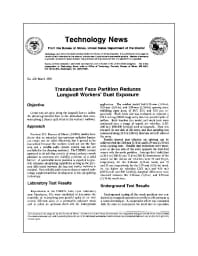 Image of publication Technology News 430 - Translucent Face Partition Reduces Longwall Worker's Dust Exposure