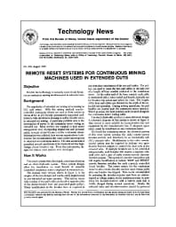 Image of publication Technology News 439 - Remote Reset Systems for Continuous Mining Machines Used In Extended Cuts