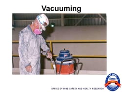 Example slide: vacuuming to remove dust from clothing
