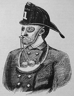Nealy Smoke Mask from The National Fireman's Journal December 8, 1877