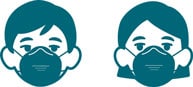 Man and woman wearing masks icon