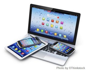 Laptop, tablet and mobile phones