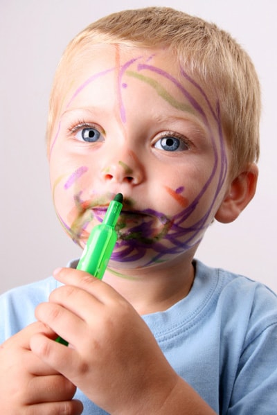 Image result for boy with marker on his face