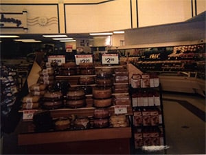 Photo of cakes and pastries being sold in a grocery store