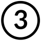 Icon of number three inside a circle
