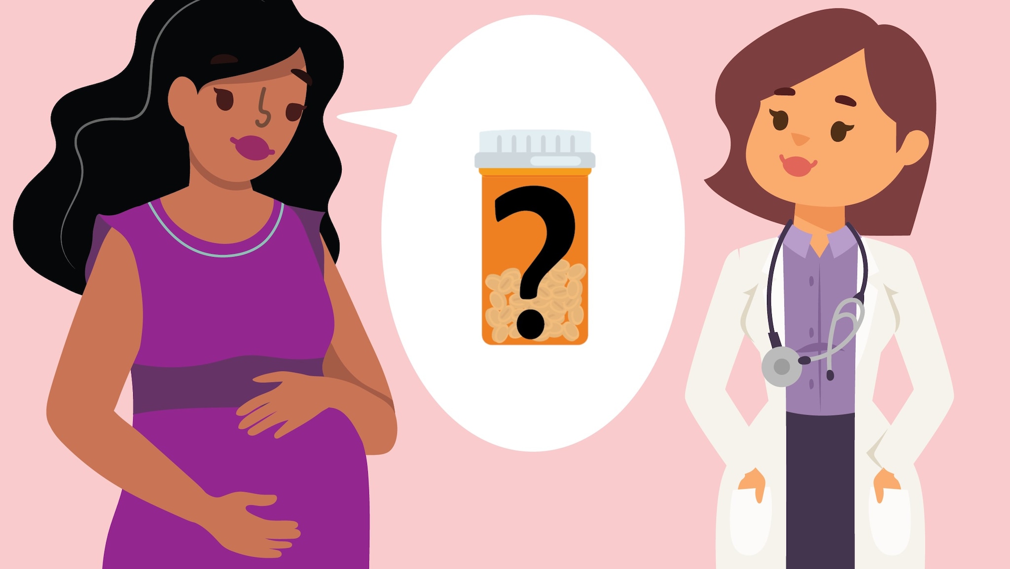 pregnant person discussing medications with doctor