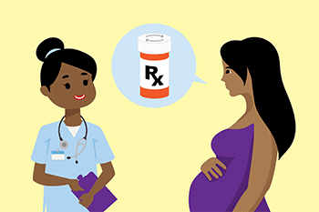image of doctor talking to a pregnant woman